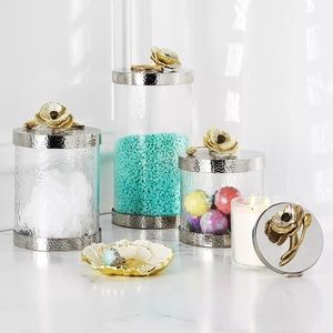 Michael Aram Anemone medium and large canisters. Set of 2